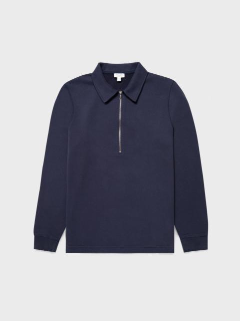 Sunspel Zip Polo Loopback Sweatshirt