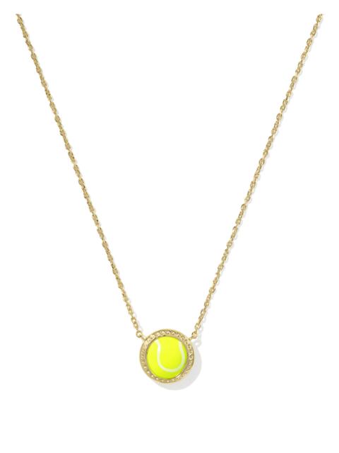 KENDRA SCOTT Tennis Gold Short Pendant Necklace in Chartreuse Magnesite