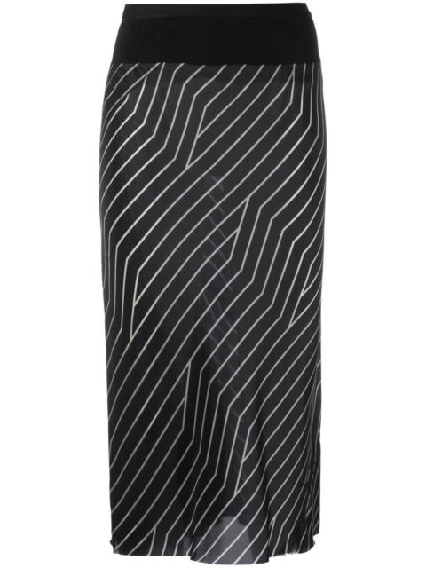 Rick Owens multi-way stripe midi skirt