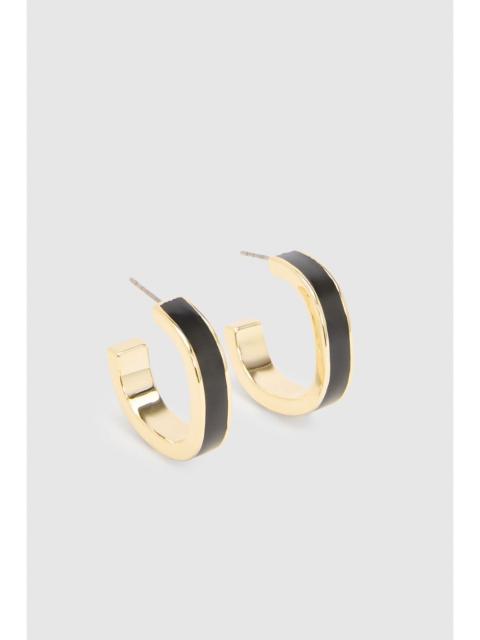 KAREN MILLEN Logo Emanel Black Hoop Earrings