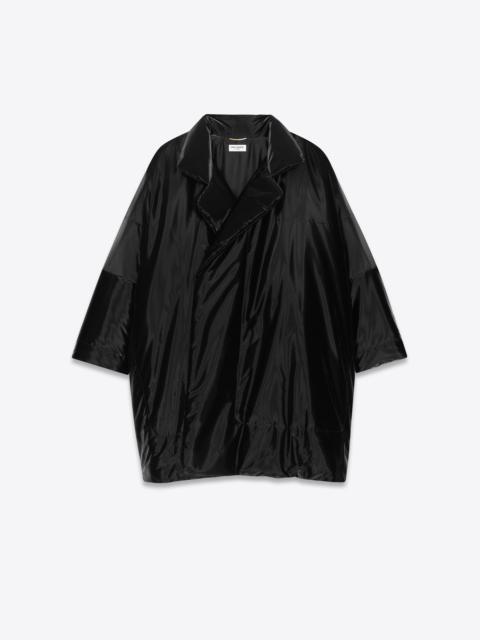 SAINT LAURENT lacquered-effect oversized down jacket