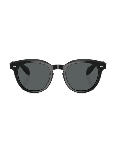 Oliver Peoples Men's N.05 48MM Rounded Square Sunglasses - Black Blue Grey