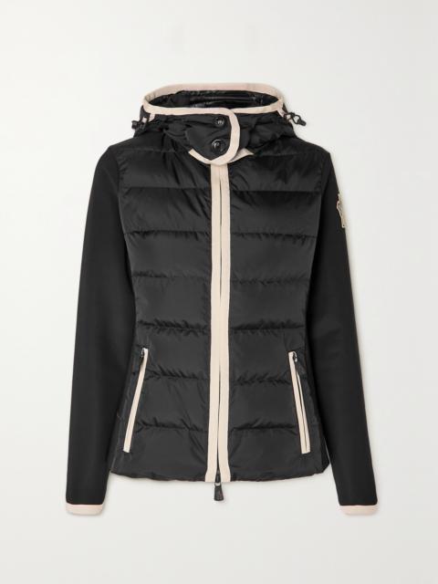 Moncler Grenoble Hooded Paneled Twill And Quilted Stretch-shell Down Jacket