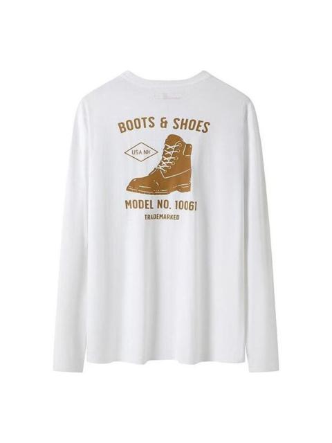 Timberland Timberland Shoe Logo Long Sleeves T-Shirt 'White Yellow' A29FC-100