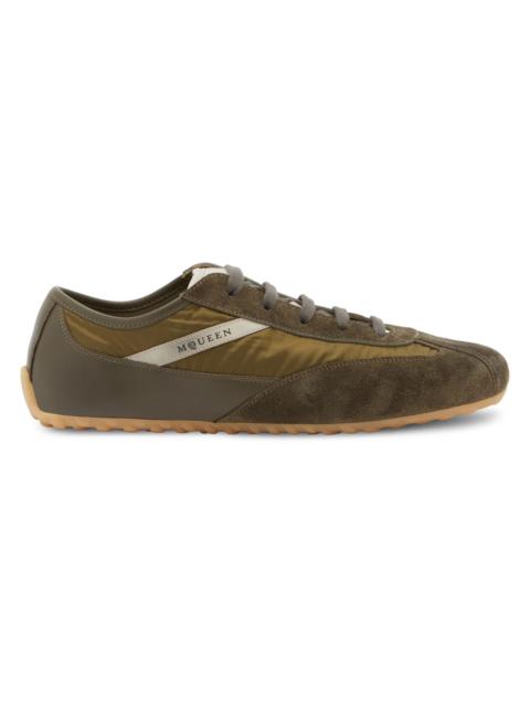 Alexander McQueen Men's Boxe Suede & Nylon Low-Top Sneakers - Green Olive