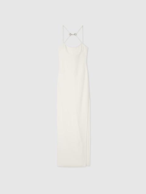 GUCCI Long silk dress with crystal Horsebit