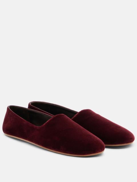 The Row Ponti velvet slip-on shoes