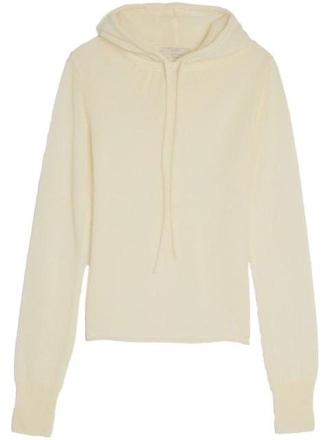 AMOMENTO sheer knitted hoodie