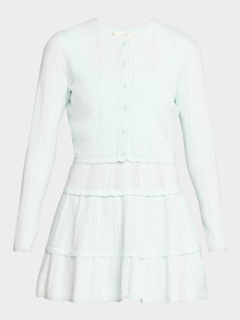 LoveShackFancy Nadiya Pointelle-Knit Cardigan