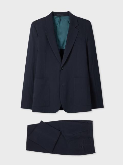 Paul Smith Navy Textured-Cotton Suit