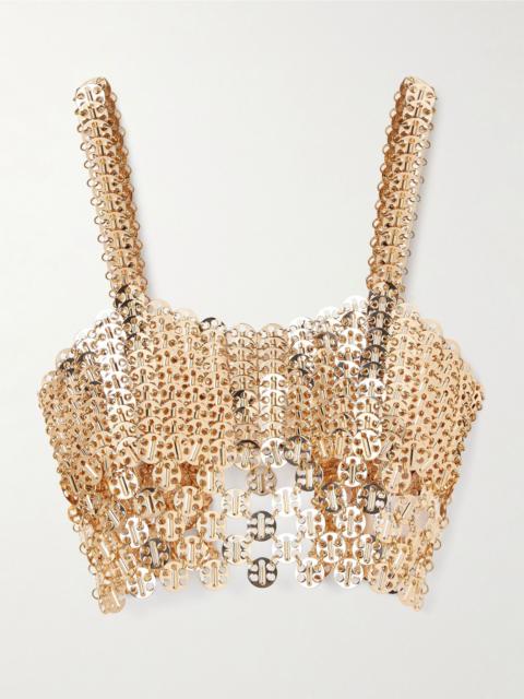 rabanne Cropped chainmail tank Gold
