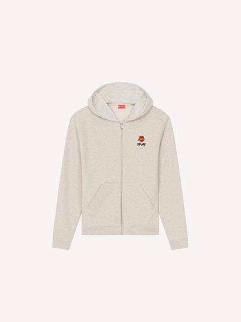 'BOKE FLOWER' crest hooded zip-up sweatshirt