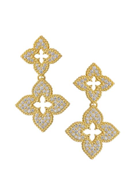 ROBERTO COIN Women's Petite Venetian Princess 18K Yellow Gold & 1.00 TCW Diamond Double Drop Earrings - Yellow Go