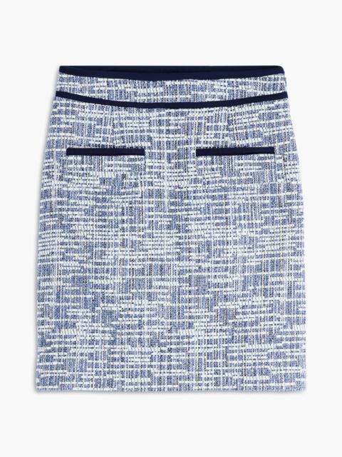BODEN Textured A Line Skirt-Navy Texture