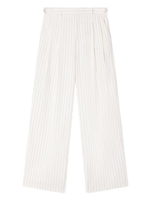 Sandro belted striped wide-leg trousers