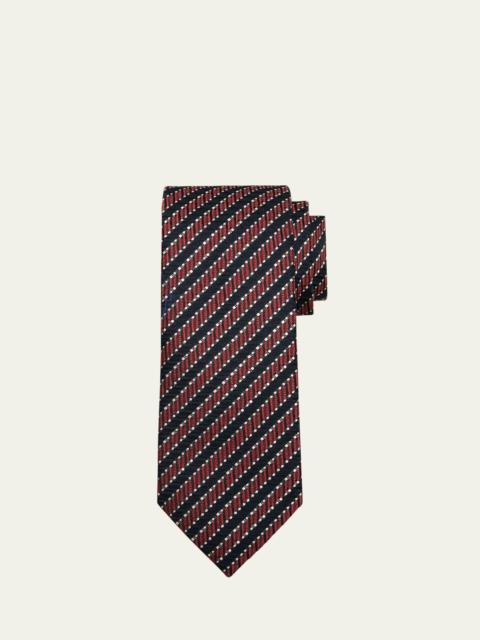 Men's Silk-Wool Jacquard Stripe Tie