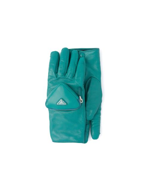 Prada Nappa leather gloves with pouch