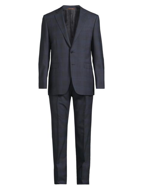Canali Men's Milano-Trim Fit Plaid Suit - Dark Blue