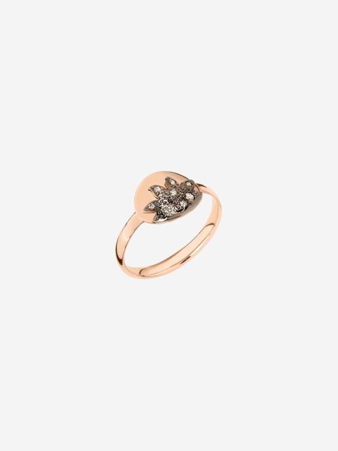 DoDo Rose Gold & Brown Diamond Moon & Sun Ring