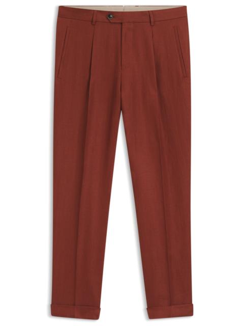 BOSS REGULAR-FIT TROUSERS IN WRINKLE-RESISTANT LINEN