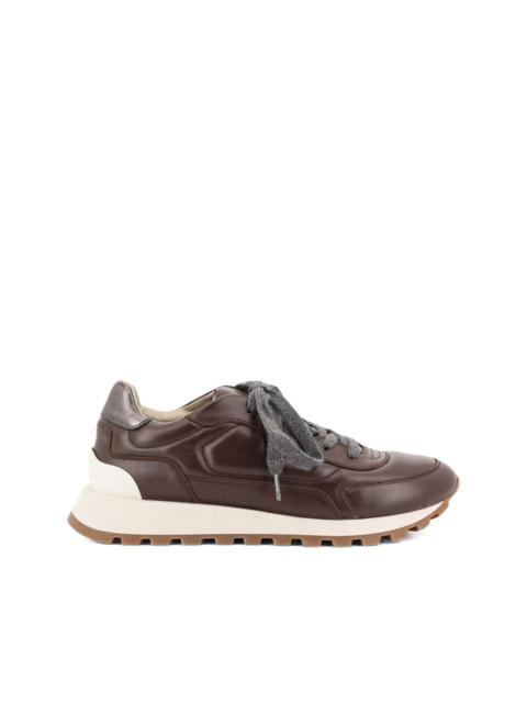 Brunello Cucinelli monile-detail lace-up sneakers
