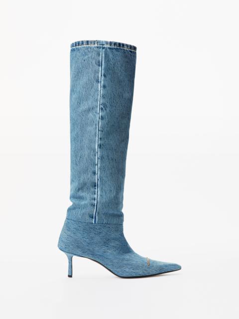 Alexander Wang VIOLA 65 SLOUCH BOOT IN WASHED DENIM