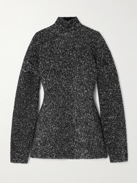 BALENCIAGA Sequined Knitted Turtleneck Sweater