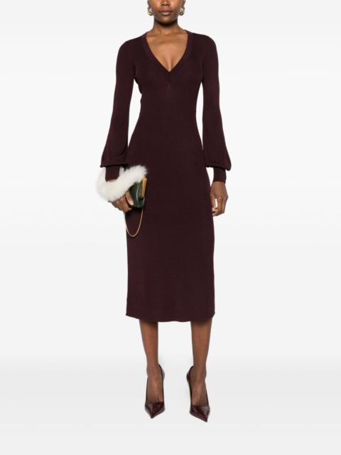 ELISABETTA FRANCHI v-neck balloon-sleeve dress