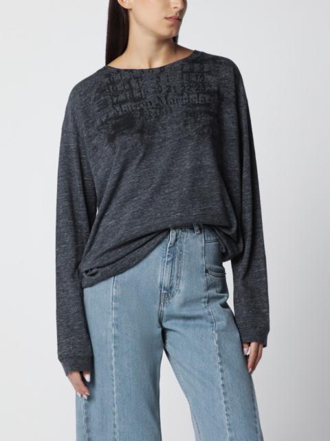 Maison Margiela Long-sleeve cotton T-shirt in dark grey