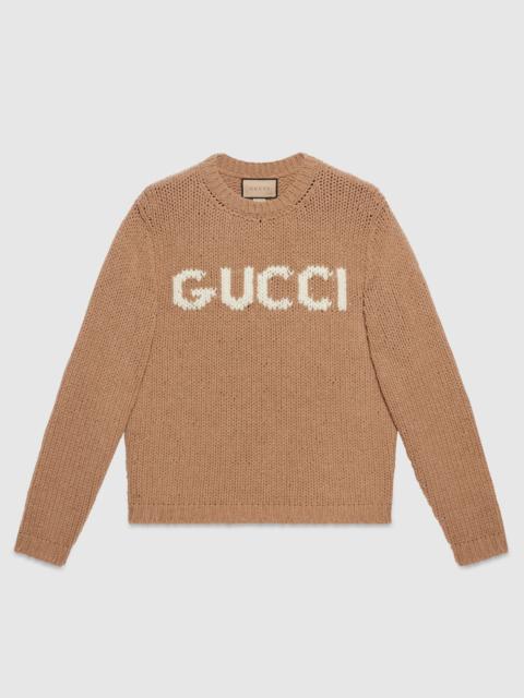 GUCCI Knit wool sweater with Gucci intarsia