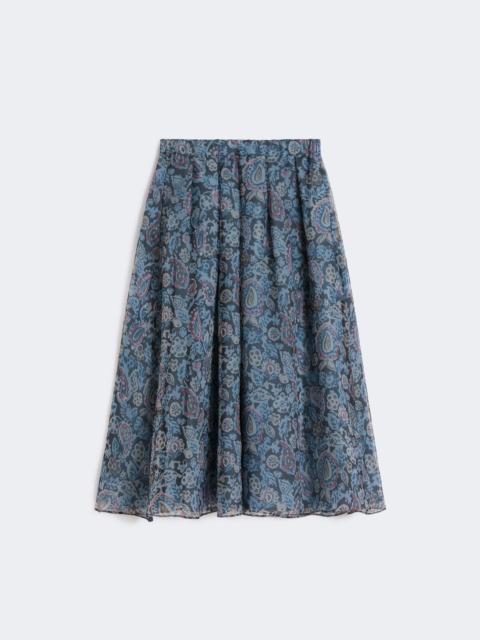 WEEKEND Max Mara PANTEON Long printed silk skirt - LIGHT BLUE