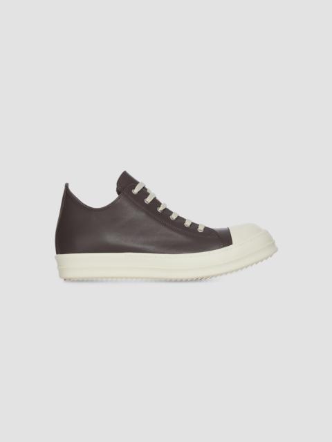 Rick Owens Men's Leather Low-Top Sneakers - Black Milk