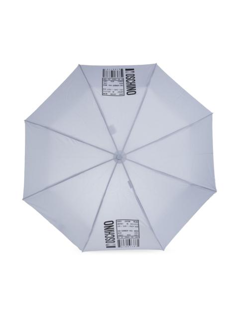 Moschino LOGO-BARCODE-PRINT COMPACT UMBRELLA
