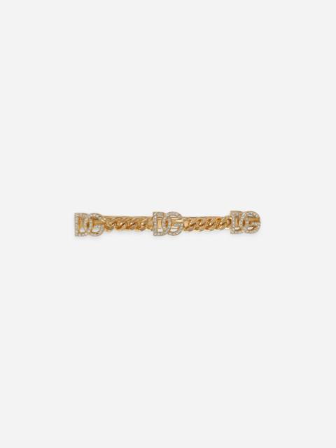 Dolce & Gabbana Hair clip with rhinestone-detailed DG logo