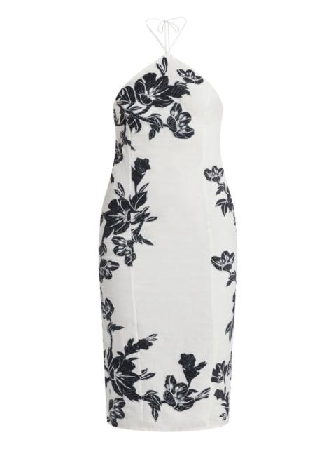 HEMANT & NANDITA Aahi floral halterneck midi dress