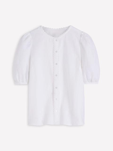 BODEN Leah Short Sleeve Linen Top-White
