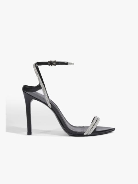 SCHUTZ Skye Shine Leather Stiletto Sandal