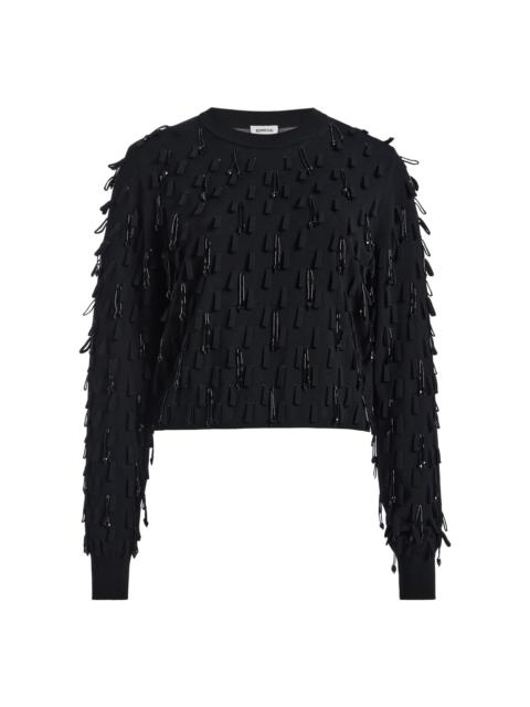 SIMKHAI Myra Bead-Embellished Knit Top black