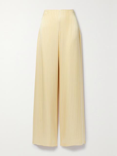 Loro Piana Dresden Silk-satin Jacquard Wide-leg Pants