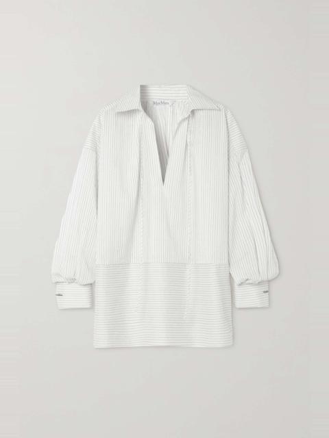 Max Mara Saletta oversized pinstriped cotton and silk-blend blouse