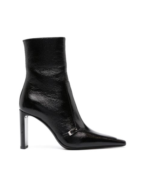 SAINT LAURENT Vendome glazed leather ankle boots
