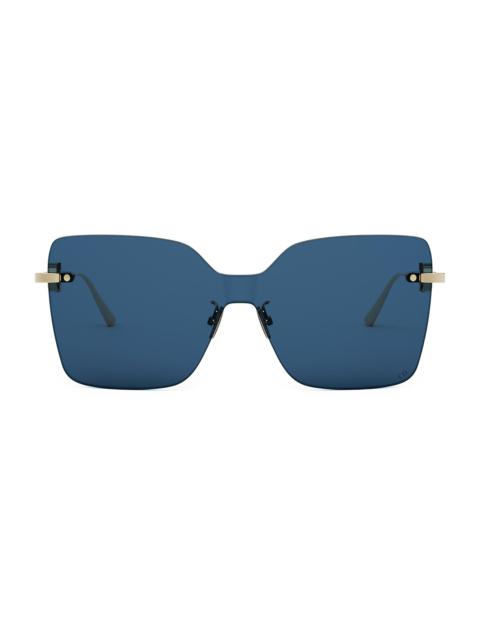Dior Women's CD Chain M1U 140MM Shield Sunglasses - Gold Dark Blue