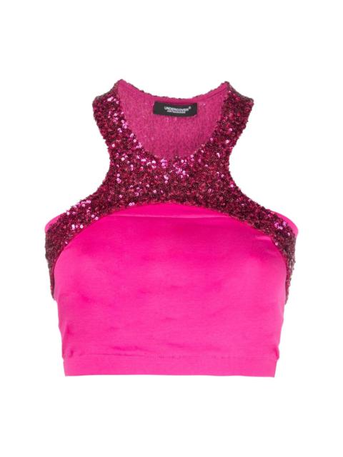 UNDERCOVER sequin-embellished cropped top | REVERSIBLE