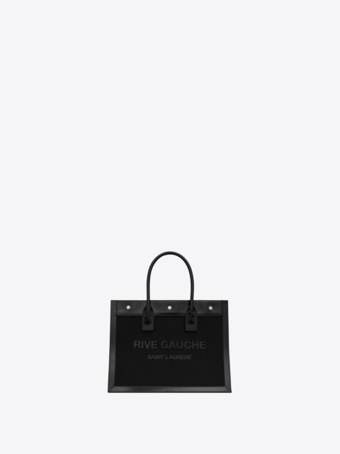 SAINT LAURENT rive gauche small in chevron mesh and shiny leather