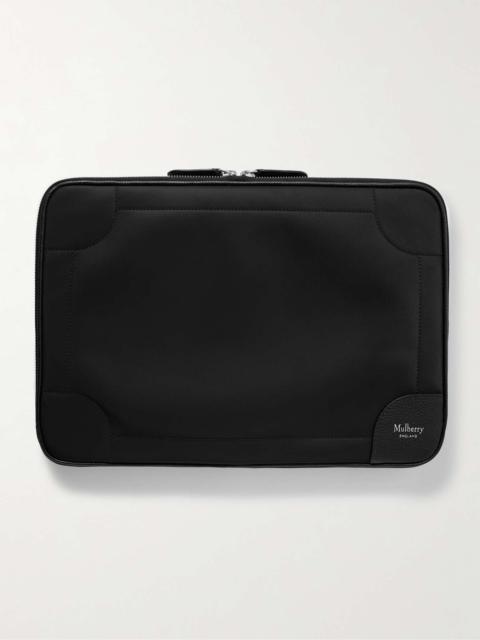Mulberry Leather-Trimmed Nylon Laptop Case