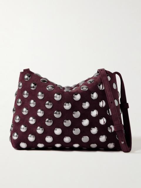 KHAITE Lina Medium Studded Suede Shoulder Bag
