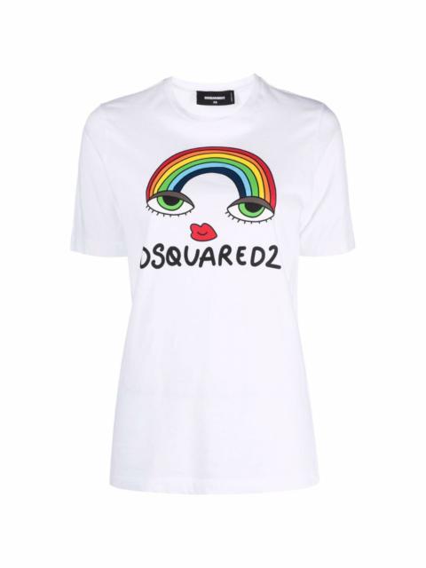 rainbow logo print T-shirt