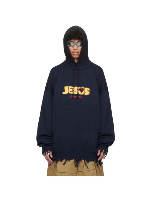 Navy 'Jesus Loves You' Sweater