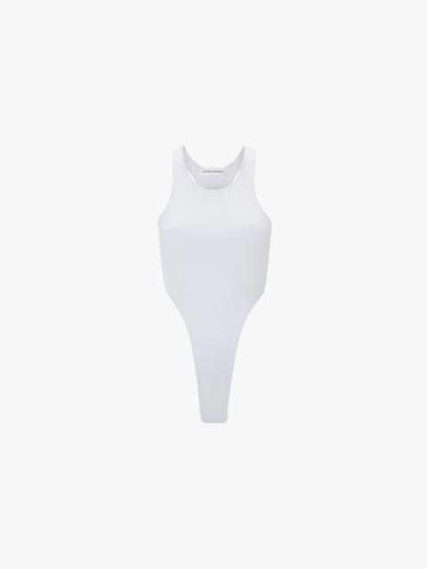 Victoria Beckham High Leg Bodysuit In White