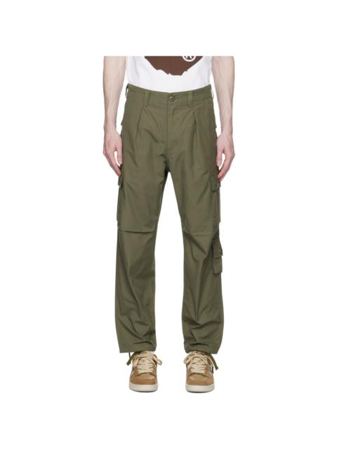 Khaki Pleated Cargo Pants